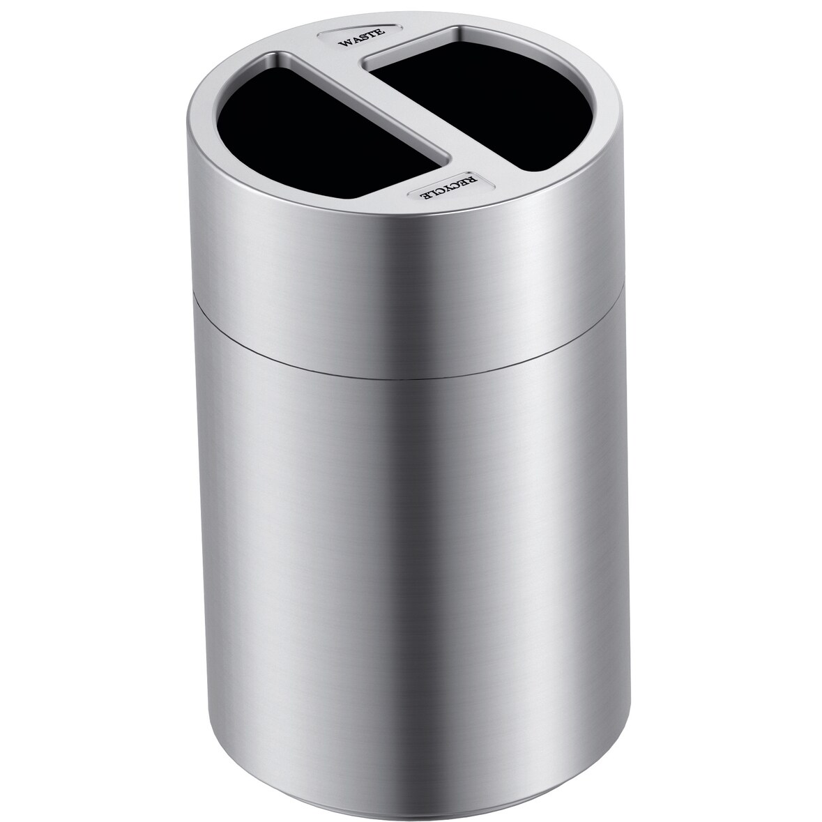 Recycling afvalbak grote capaciteit 2x60 ltr - aluminium