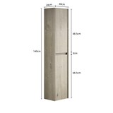 thumbnail of Badezimmer Wandschrank Offwhite 140x30x25 cm mit 2 Türen, verstellbaren Einlegeböden, Softclose-Scharnieren, grifflosem Design aus Sperrholz