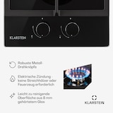 thumbnail of Ignito Domino Gaskochfeld 2-flammig Brenner Glaskeramik schwarz Schwarz
