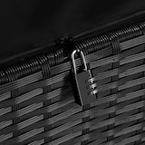 thumbnail of tectake Wicker opbergbox Kiruna met kunststof gaas, 120x55x61,5cm, 270l - zwart - 404594