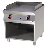 thumbnail of Gastro Elektro-Griddleplatte Standgerät mit Unterbau Grillplatte Bratplatte aus Stahl/gerillt 800x900x900 mm Edelstahl 12 kW