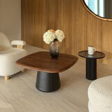 thumbnail of Now's Home - Table D'appoint En Bois De Manguier Et Pied En Metal Noir