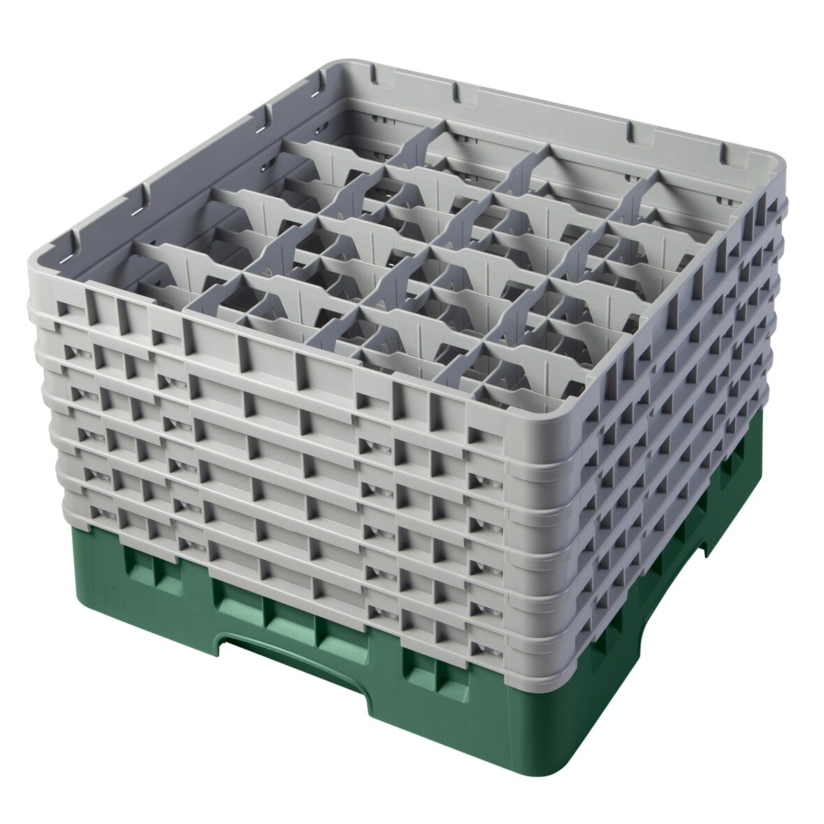 CAMBRO - 16S1114-119 - Casiers de lavage 16 comp. - 10,9 cm Ø máx. - Haut max 29,9 cm - 50 x 50 x 34,9 cm - Verde sherwood