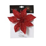 thumbnail of Christbaumspitze Weihnachtsstern mit Glitzer 22cm Kunststoff Rot