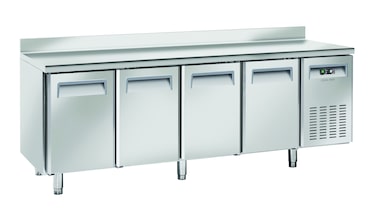 Cool Head tavolo congelatore, acciaio inox, 2250x700x950mm, alzatina posteriore, acciaio
