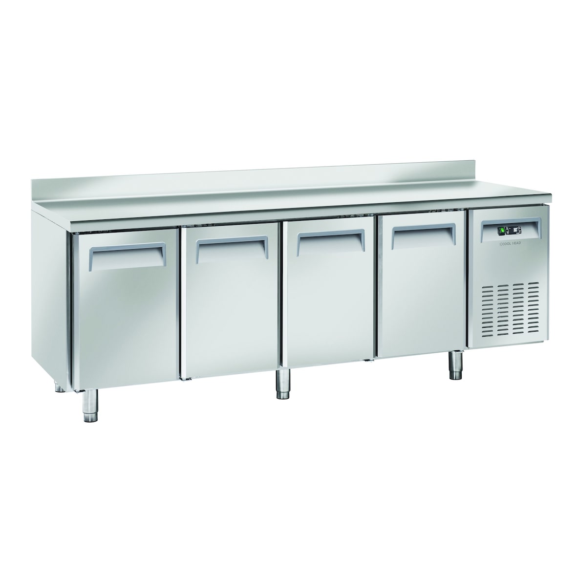 Cool Head tavolo congelatore, acciaio inox, 2250x700x950mm, alzatina posteriore, acciaio