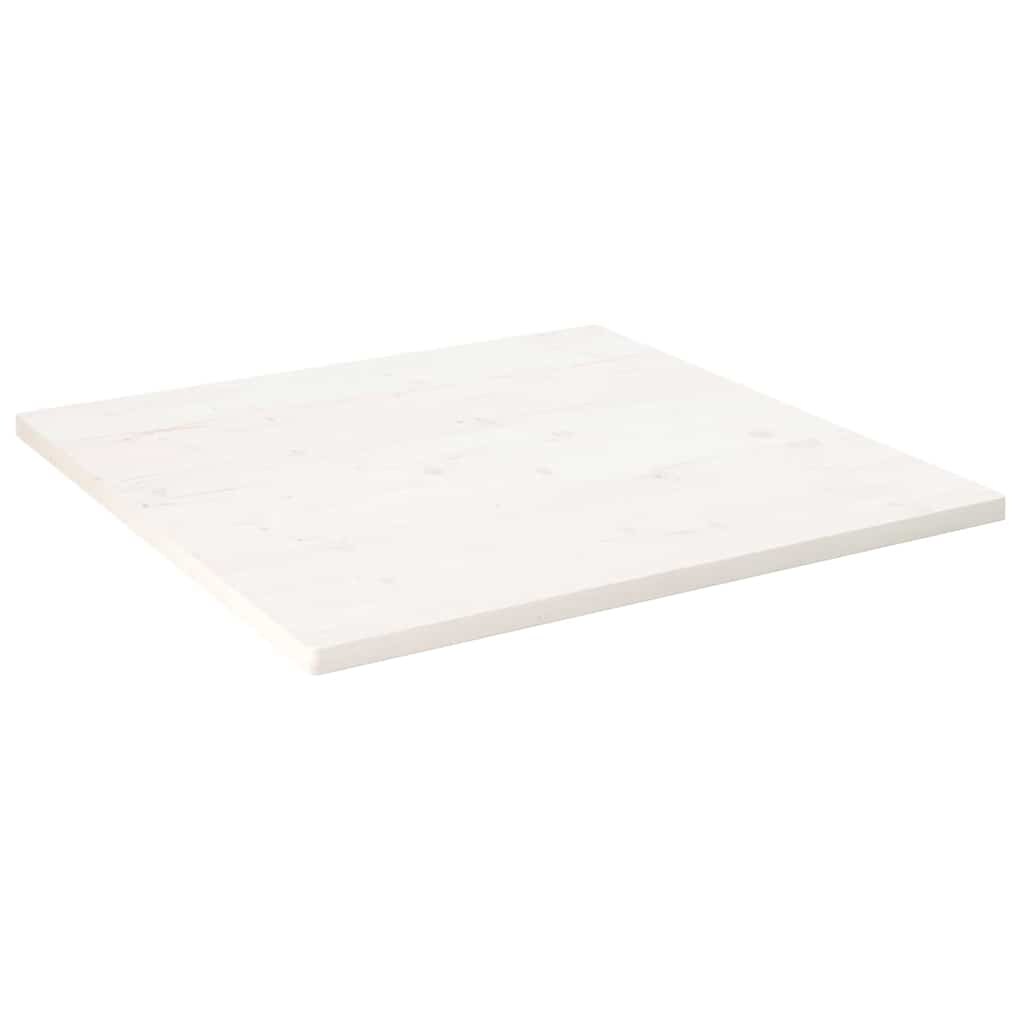 vidaXL Tischplatte Weiß 80x80x2,5 cm Massivholz Kiefer Quadratisch