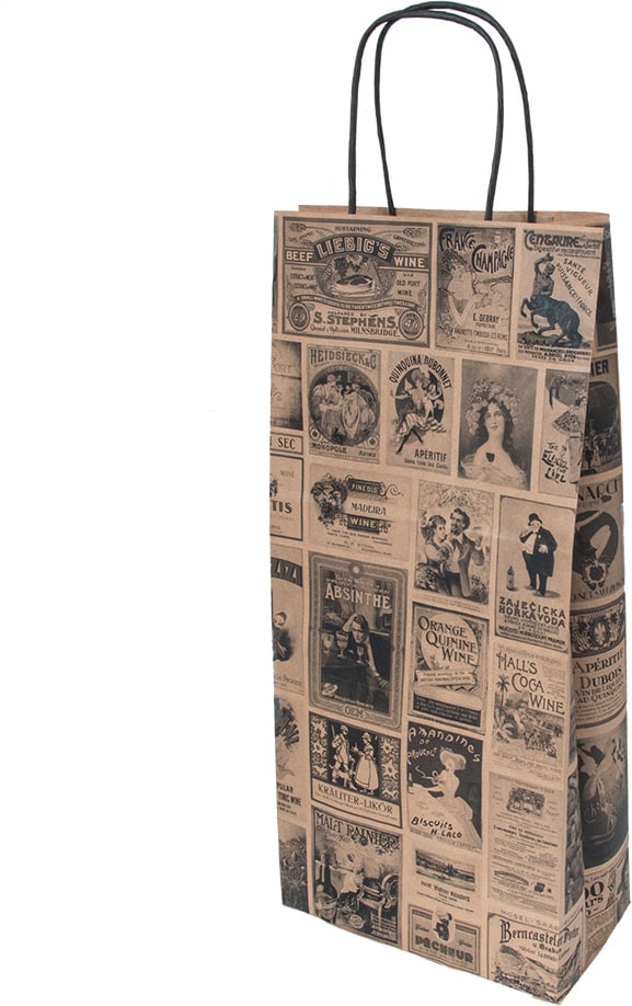 Sacos Sos Com Asas 2 Garrafas 'Bacchus' 100 G/M2 18+10X39 Cm Natural ...