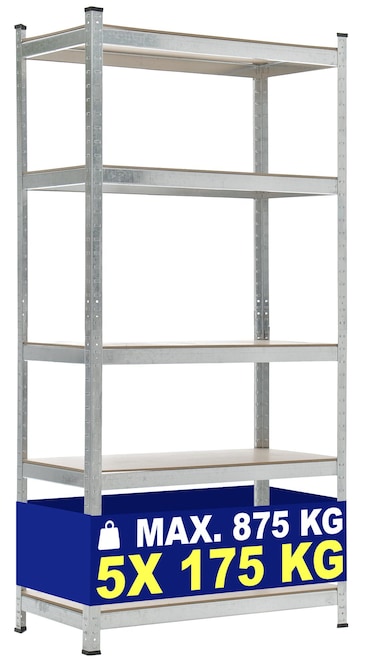 Scaffale Magazzino Alta Portata 875 Kg argento/90x40x180 cm
