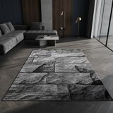 thumbnail of Teppich Schlafzimmer Steine Elegant Waschbar Strapazierfähig Wohnzimmer Esszimmer Pflegeleicht Schwarz 200x290 cm – DRAU von Kadima Design