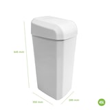 thumbnail of Poubelle TROYA avec couvercle basculant de 45 litres. Couleur blanche. Poubelle en plastique DENOX