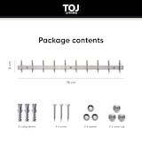 thumbnail of TOJ Living Porte-manteau mural – 20 crochets – 78 cm – acier inoxydable – argenté – patères