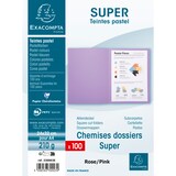 thumbnail of EXACOMPTA Paquet de 100 chemises SUPER 250 en carte 210 grammes coloris Rose
