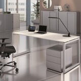 thumbnail of Bisley Cito Schreibtisch 200x80 cm, Tischplatte in Buche, O-Gestell in Silber - Bürotisch & Computertisch, PC Tisch für's Büro, Arbeitshöhe: 74 cm