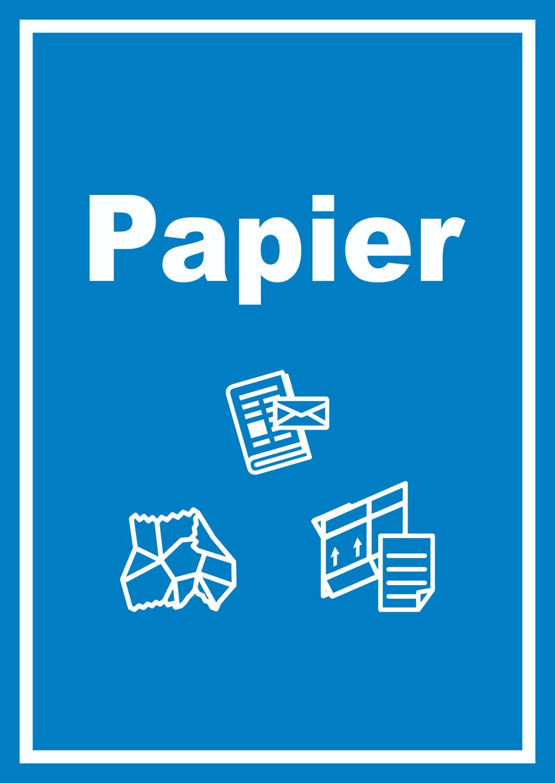 Papier Mülltrennung Schild Text Symbol Karton hochkant A2 (420x594mm)