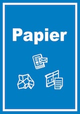thumbnail of Papier Mülltrennung Schild Text Symbol Karton hochkant A2 (420x594mm)