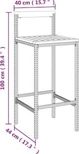thumbnail of Décoshop26 - Set aus 2 Barhockern/Hochstühlen aus schwarzem Kunstharz und Akazienholz DEC029803