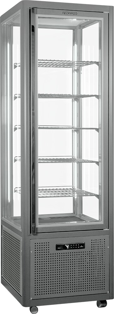 Panoramavitrine Snelle 360 Q LED (lichtgrau) 5 Glasablagen