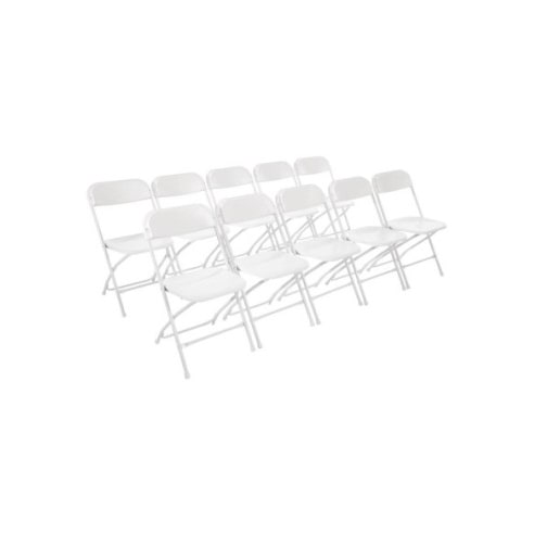 Silla plegable ligera Bolero blanca 10 piezas