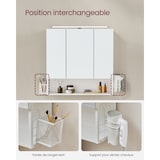 thumbnail of Helloshop26 - Wandhängender Badezimmerschrank mit Spiegel 14,5 x 70 x 70 cm mit LED-Beleuchtung 3 Türen verstellbarem Einlegeboden 12_0004038