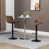 thumbnail of HOMCOM Juego de 2 Taburetes Altos de Cocina Tapizado en PU Taburetes de Bar con Altura Ajustable Asiento Giratorio y Reposapiés 46,5x51x86-106 cm