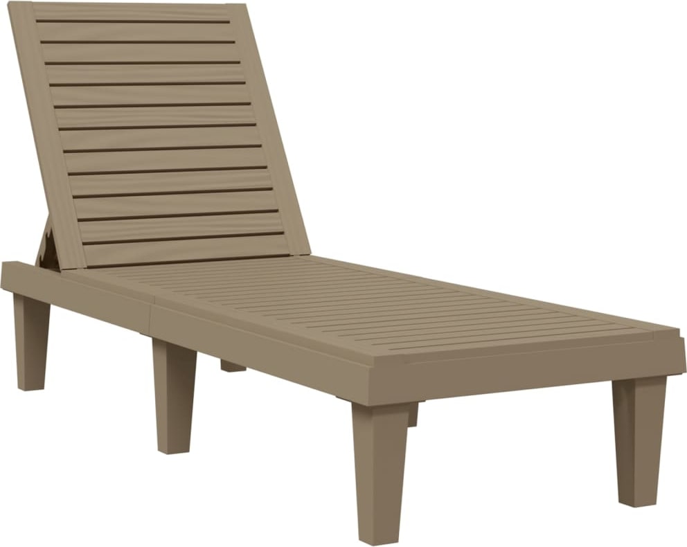 Helloshop26 - Tumbona tumbona cama de jardín mobiliario de exterior para terraza marrón claro 155 x 58 x 83 cm polipropileno 02_0012782