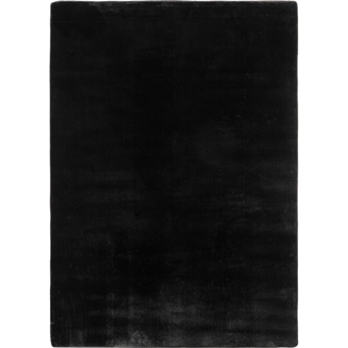 Teppich Kurzflor Uni Modern Waschbar Strapazierfähig Esszimmer Flur OEKO-TEX Schwarz 140x200 cm Schadstoffgeprüft – ISAR von Kadima Design