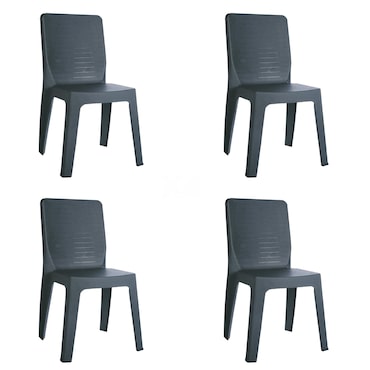 garbar IRIS Cadeira Interior, Exterior Set 4 Cinza Escuro