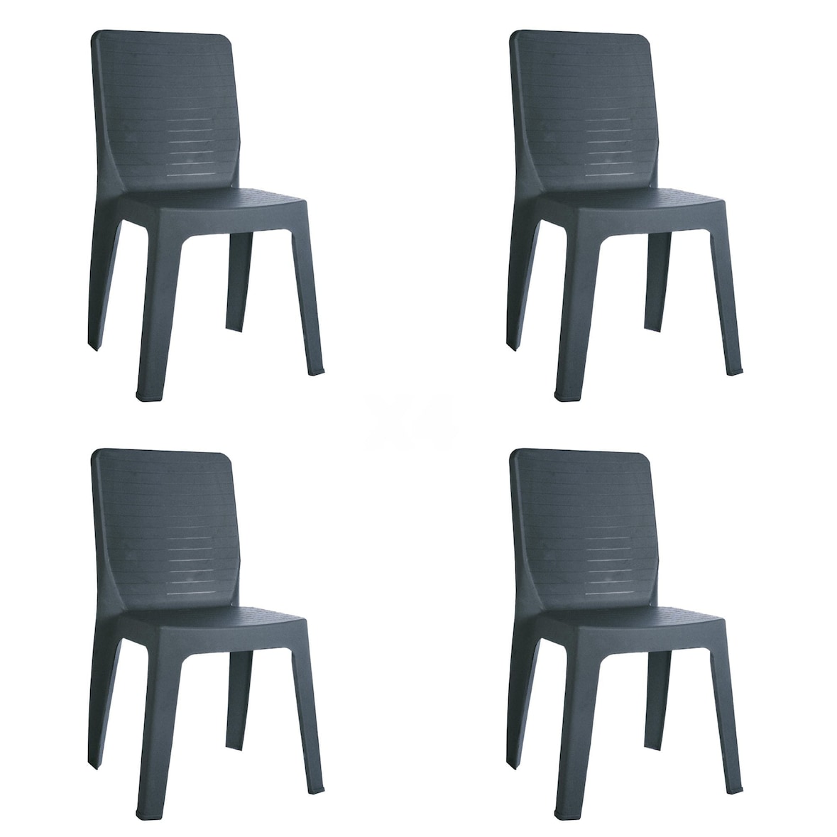 garbar IRIS Cadeira Interior, Exterior Set 4 Cinza Escuro