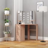 thumbnail of Eck-Schminktisch mit LED Eichefarben 111x54x141,5 cm