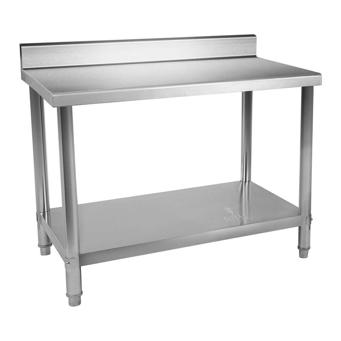 Helloshop26 - Mesa de trabajo de cocina profesional de acero inoxidable 120 x 60 cm capacidad 110 kg con protector contra 14_0003653