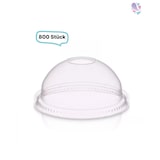 thumbnail of Deckel mit Loch, Domdeckel RPET - 800 Stück, transparentes recyceltes PET für Cups, klare Becher 225 und 300 ml