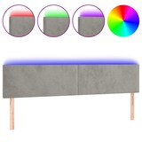 thumbnail of vidaXL LED Kopfteil Hellgrau 160x5x78/88 cm Samt