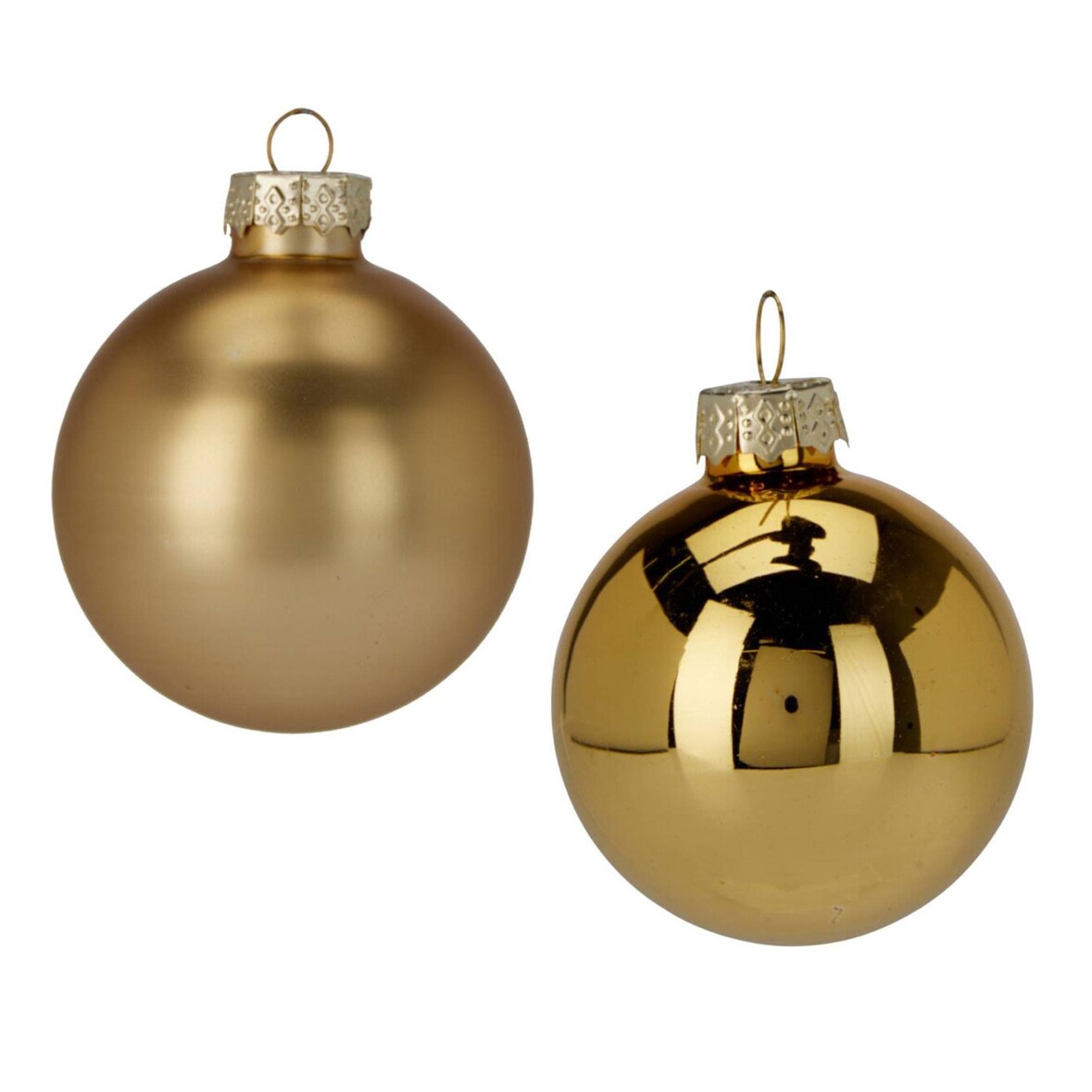 WellHome - Set van 16 gouden kerstballen Ø5cm - glanzend en mat