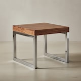 thumbnail of Beistelltisch GUNA Massiv-Holz Sheesham Wohnzimmer-Tisch Metallgestell Couchtisch Landhaus-Stil dunkelbraun