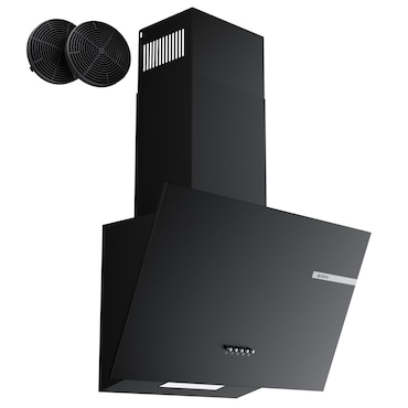 Extrator de cozinha CIARRA Exaustor de parede inclinado A+ 580m³/h 60cm 3 níveis, recirculação e exaustão de ar VM6765AB