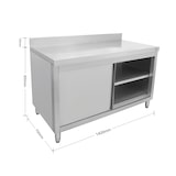 thumbnail of METRO PROFESSIONAL Gastro werkkast GSCB2140B, roestvrij staal, 140 x 70 x 95 cm, met opstaande rand, zilver