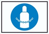 thumbnail of Gasflaschen sichern Symbol Schild A5 Rückseite selbstklebend