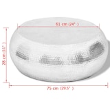 thumbnail of vidaXL Couchtisch aus gehämmertem Aluminium Silbern