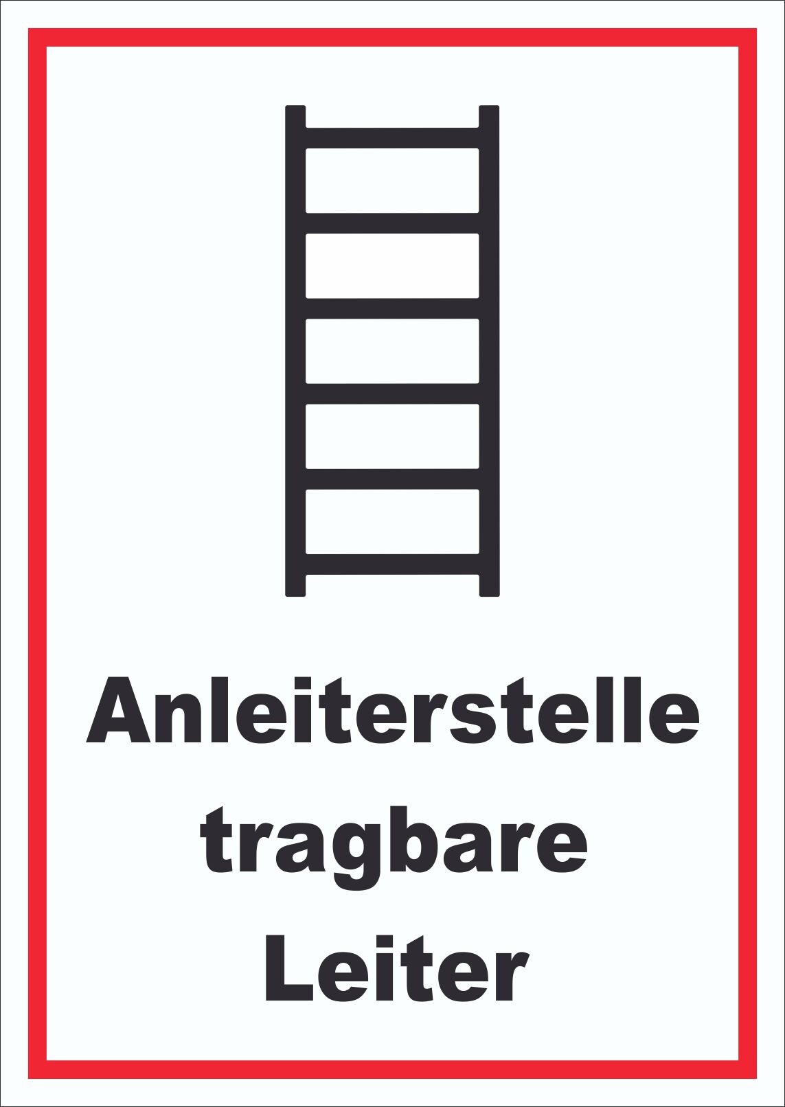 Schild Anleiterstelle tragbare Leiter A1 Rückseite selbstklebend