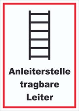 thumbnail of Schild Anleiterstelle tragbare Leiter A1 Rückseite selbstklebend