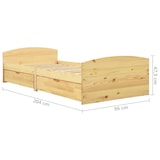thumbnail of vidaXL Massivholzbett mit 2 Schubladen Kiefernholz 90x200 cm