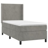 thumbnail of vidaXL Boxspringbett mit Matratze & LED Hellgrau 100x200 cm Samt