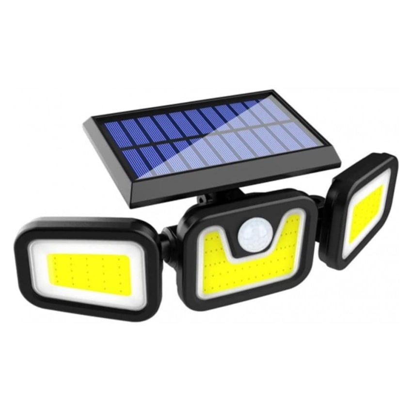 Luz solar para exterior, 77 LED-COB 77 LED-COB Luz com sensor de movimento, 270 graus à prova de água IP65 Luz de parede Jardim, Pátio, Pátio