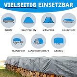 thumbnail of Abdeckplane 80 g/m² (2 x 3 m, Silber) wasserdichte Plane mit Ösen - Gewebeplane Schutzplane