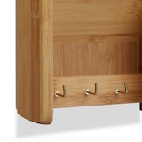 thumbnail of Relaxdays Schlüsselbrett mit Ablage Bambus, 3 Fächer, 3 Schlüssel, Wandorganizer, H x B x T:  7,5 x 15 x 49,5, Holz, natur