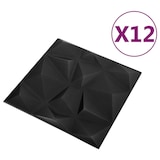 thumbnail of vidaXL 3D-Wandpaneele 12 Stk. 50x50 cm Diamant Schwarz 3 m²