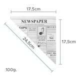 thumbnail of MONOUSO - Papieren voedsel kegel Vetvrij "Times" 24,5cm 100g (100 stuks)