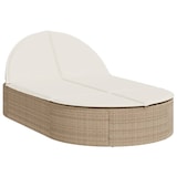 thumbnail of vidaXL Ligbed 2-persoons met kussens poly rattan beige