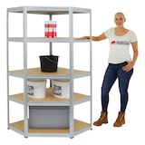 thumbnail of PROREGAL Étagère d'angle charge lourde SLIM ELEPHANT, HxLxP 180x90x45cm, 250kg par niveau, Galvanisé, Étagère d'angle pour Garage, Atelier